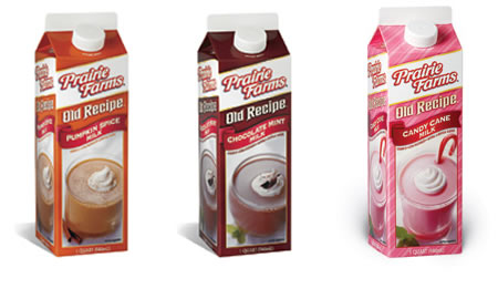 Three flavors of milk from Prairie Farms