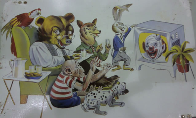 A creepy TV tray from the 50's